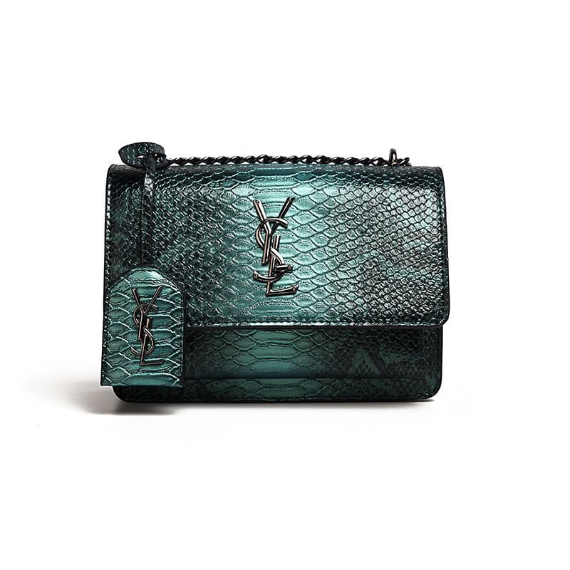 Ysl green snakeskin online bag